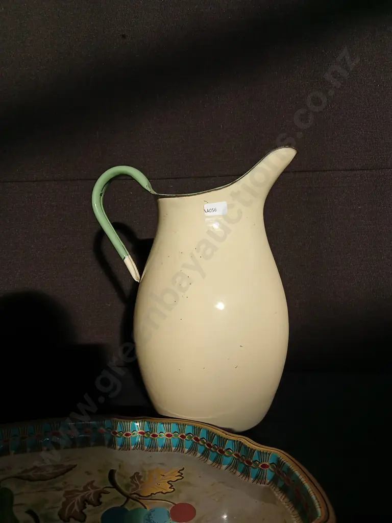 VINTAGE BARET WARE METAL FRUIT SERVING TRAY L44CM AND VINTAGE KOCKUMS JUG H33CM Image 1++