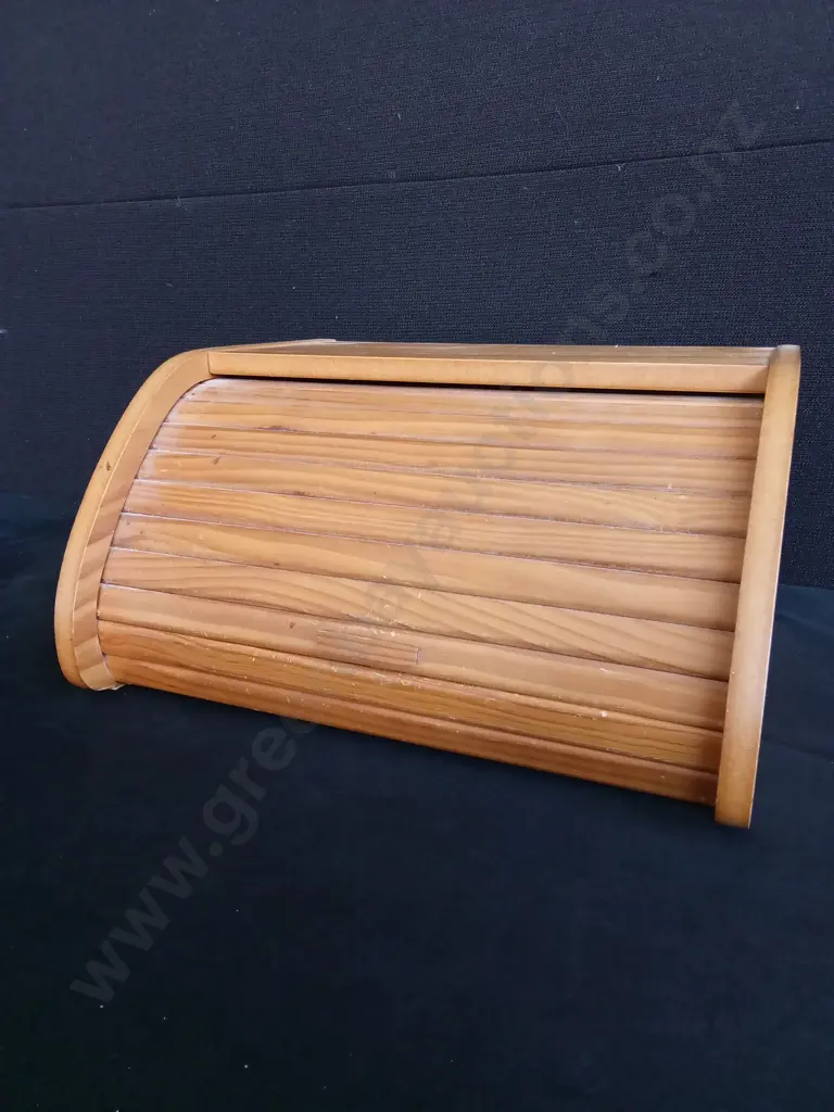 WOODEN ROLL TOP BREAD BOX, W 34.5 CM Image 1++