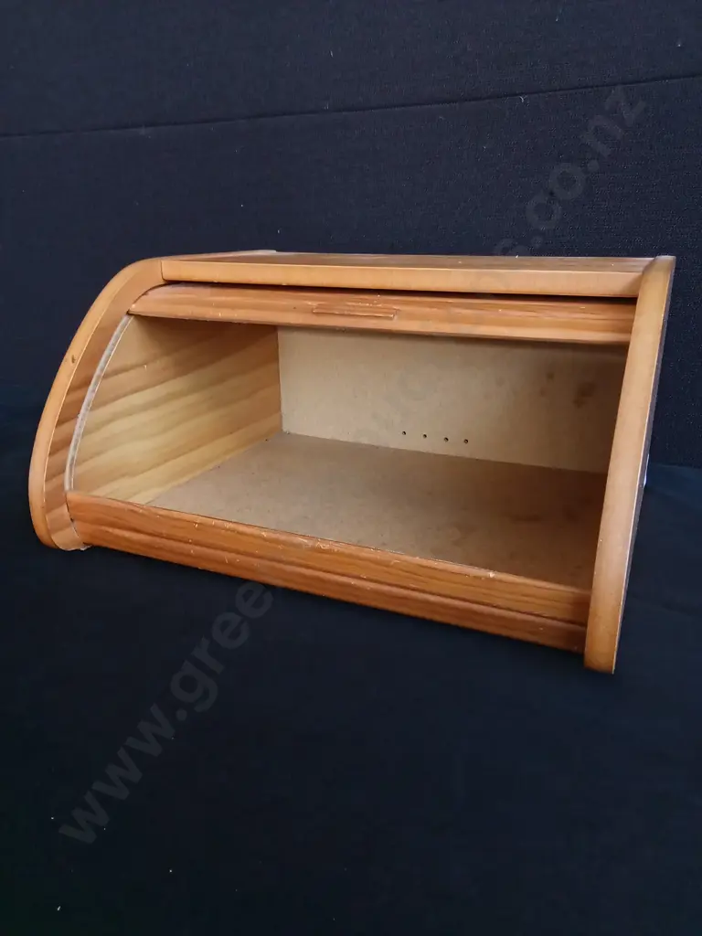 WOODEN ROLL TOP BREAD BOX, W 34.5 CM Image 1++