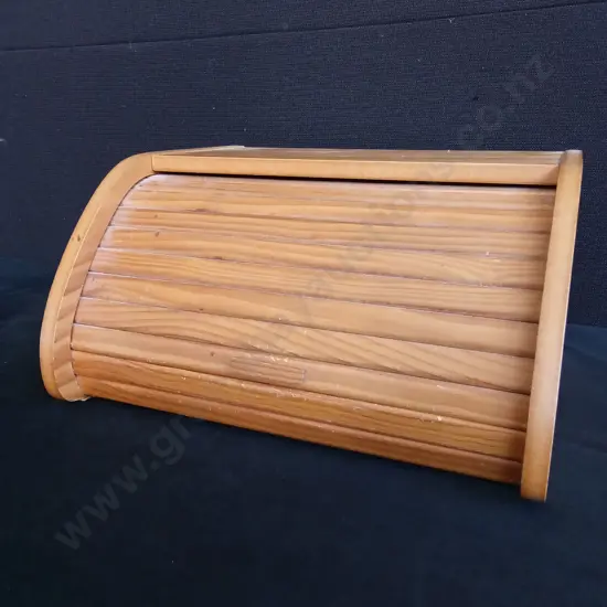 WOODEN ROLL TOP BREAD BOX, W 34.5 CM