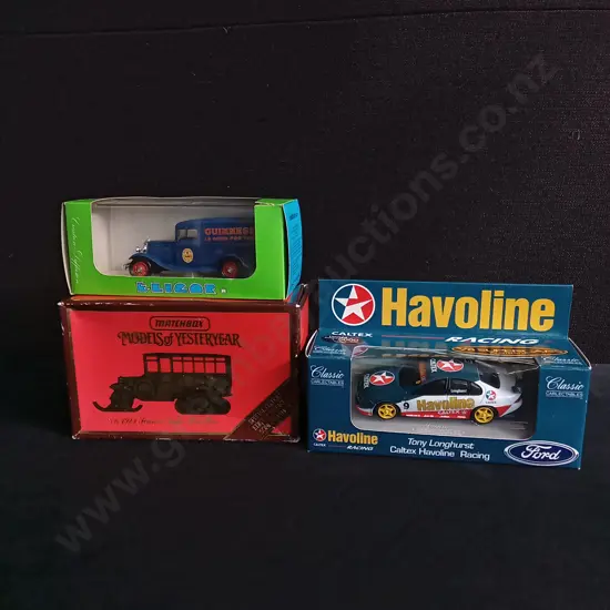 3 VINTAGE DIECAST MODELS, CLASSIC CARLECTABLES HAVOLINE FALCON, ELIGOR CITROEN, MATCHBOX MODELS OF YESTERYEAR SPECIAL
