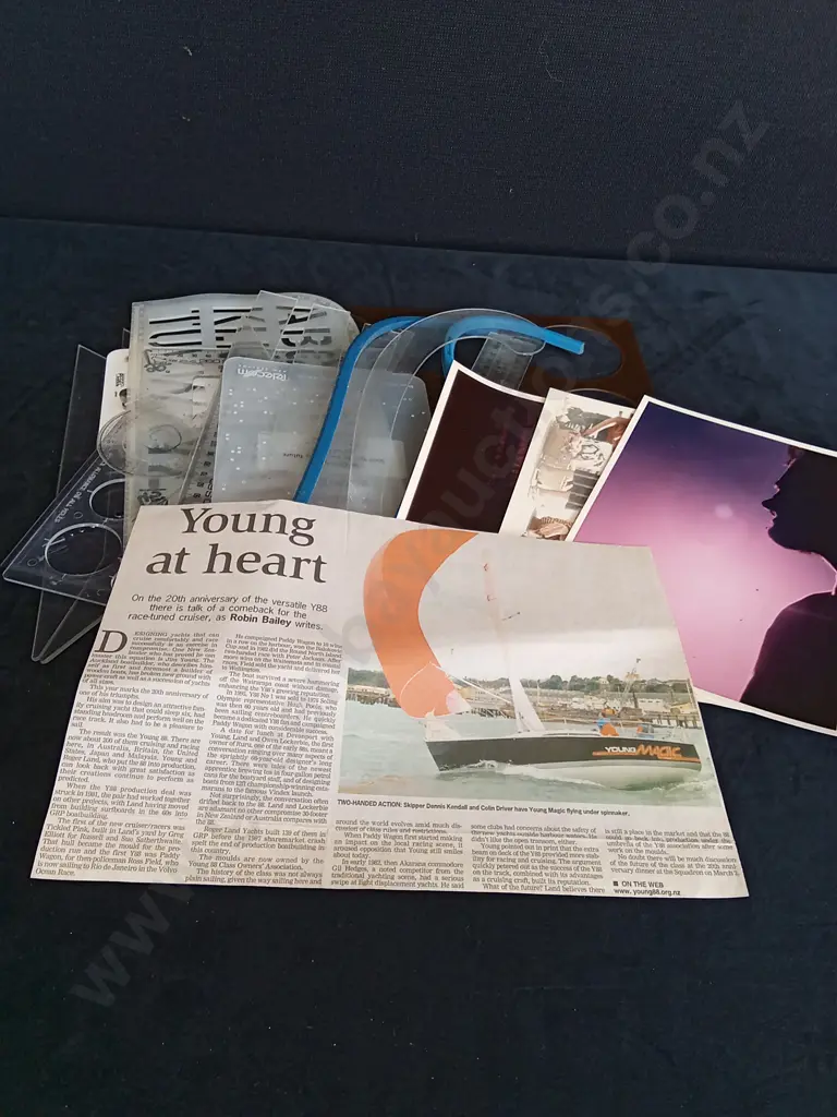 DRAWING STENCILS 3 PRINTED AND A NEWSPAPER CLIPPING Image 1++