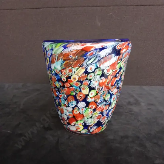 MILLEFIORI GLASS VASE H18CM L16.5CM