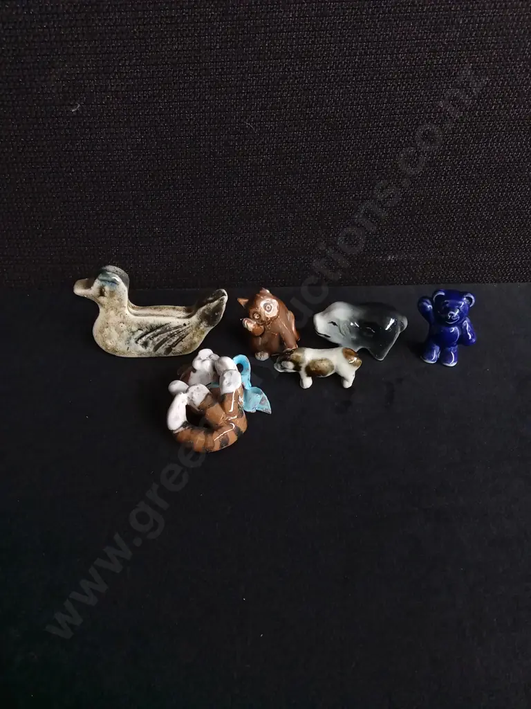 VINTAGE MINIATURE ANIMAL GLAZED FIGURINES, TALLEST H 4 CM Image 1++