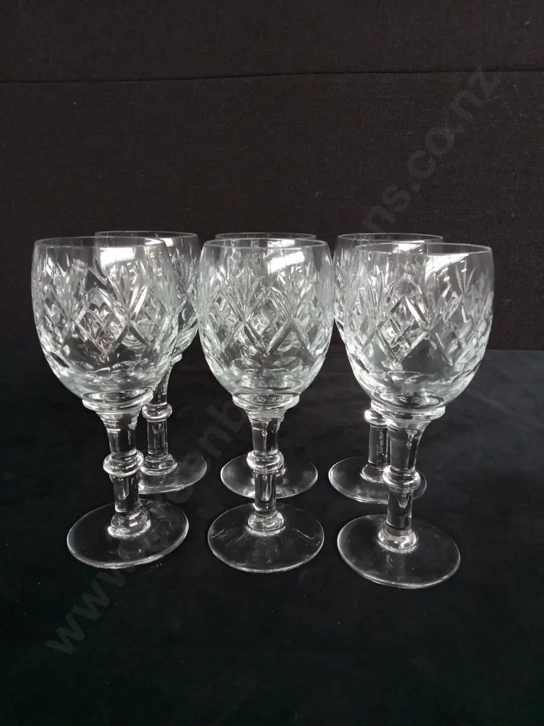 6 VINTAGE WATERFORD CRYSTAL DONEGAL GOBLETS H16CM Image 1++