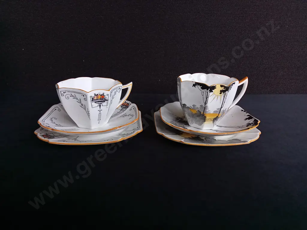 PAIR OF VINTAGE ART DECO TEA SETS, SHELLEY POTTERIES Image 1++