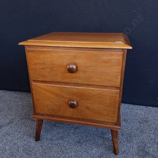 MID CENTURY STYLE BEDSIDE TABLE, H 60 CM W 51 CM X D 38 CM