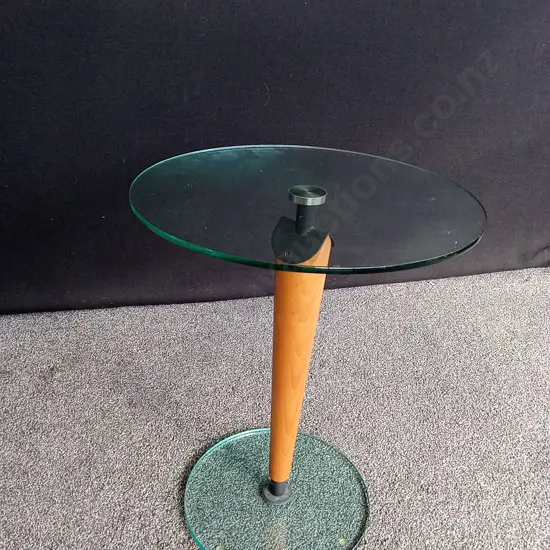 POSTMODERN GLASS SIDE TABLE H56CM L45CM