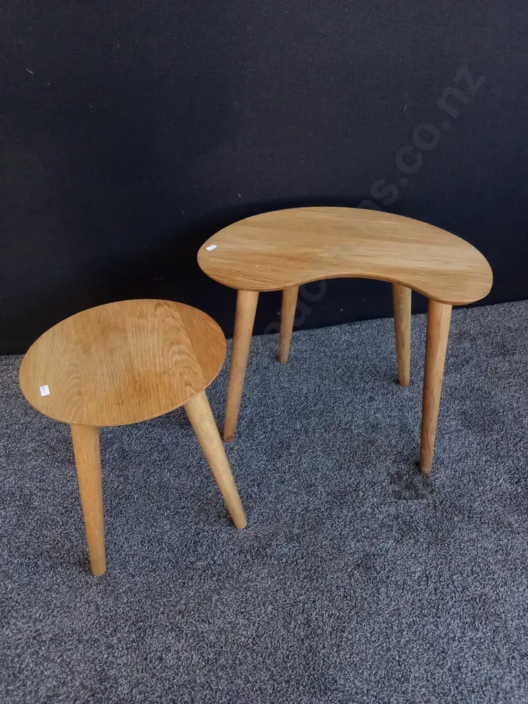 MID CENTURY MODERN OAK STOCKHOLM NEST OF TABLES, TALLEST H 46 CM X W 57 CM Image 1++