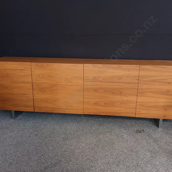 MID CENTURY MODERN TEAK SIDEBOARD, W 2.41 M X H 75 CM X D 52 CM