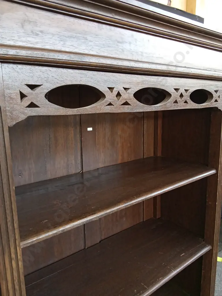VINTAGE BOOKCASE WITH TWO SMALL DRAWERS IN BASE 198CM HIGH X 105CM WIDE X 5 CM DEEP Image 1++
