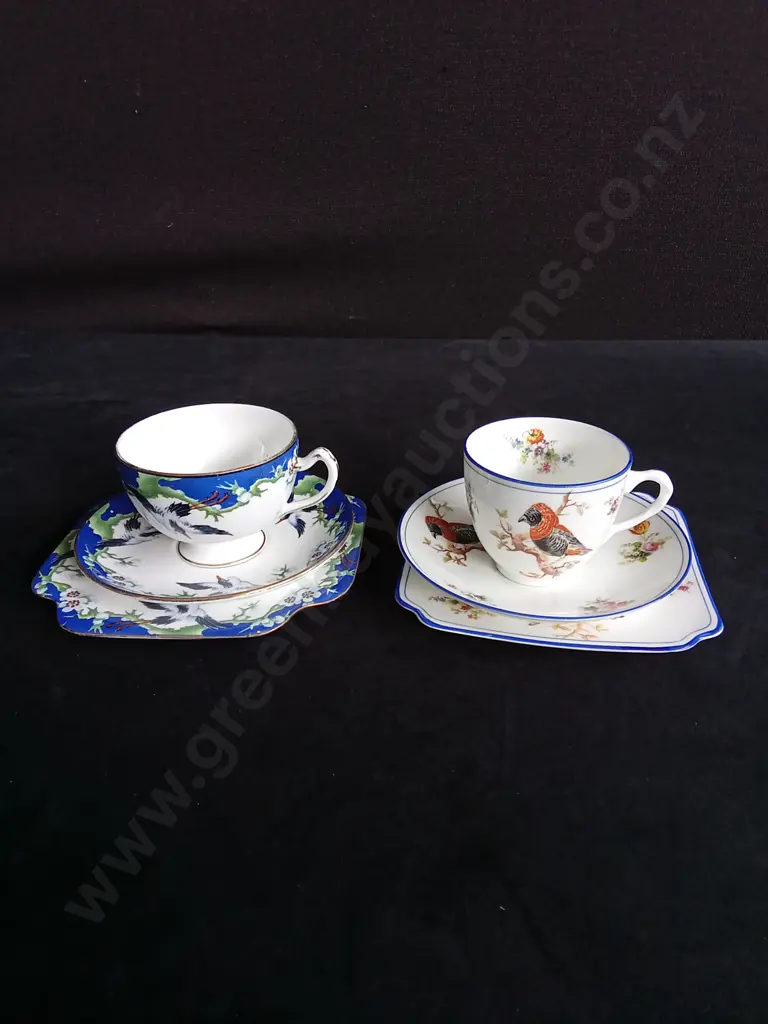 VINTAGE ROYAL DOULTON TEA TRIO AND VINTAGE ENGLAND GRAIN CHINA TEA TRIO Image 1++
