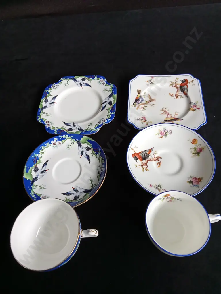 VINTAGE ROYAL DOULTON TEA TRIO AND VINTAGE ENGLAND GRAIN CHINA TEA TRIO Image 1++