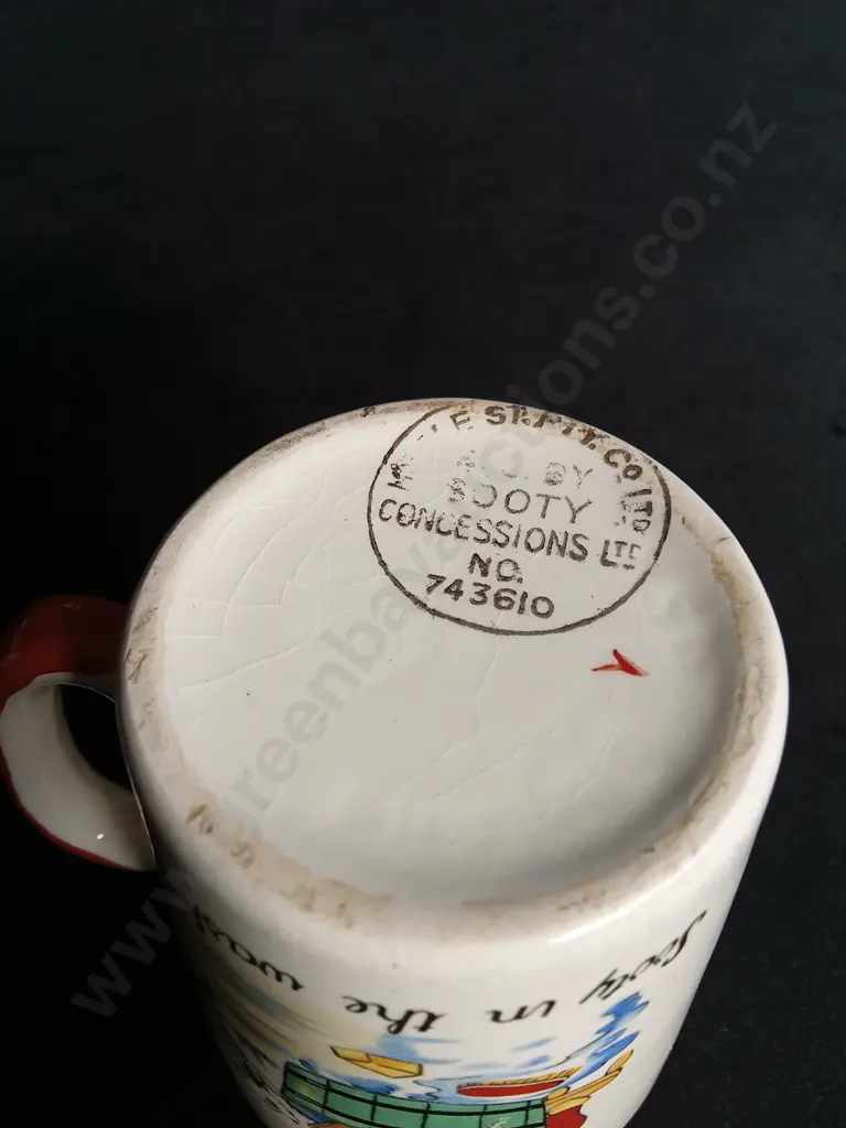 2 VINTAGE CROWN LYNN "WEE PETS" TEACUP AND SAUCERS AND A VINTAGE KEELE ST. POTTERY CHILDRENS MUG Image 1++