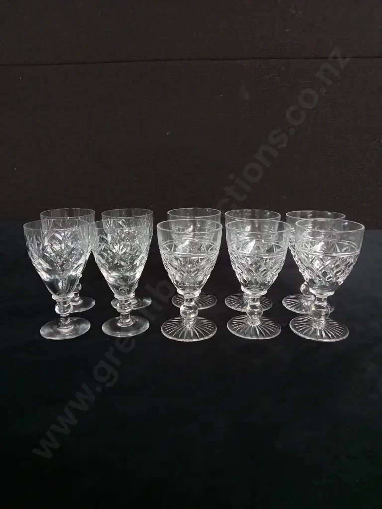 10 CRYSTAL SHERRY GLASSES TALLEST H9.5CM Image 1++