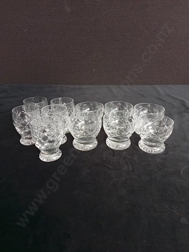 11 CRYSTAL GLASSES INCLUDING 6 VINTAGE WEBB CORBETT GLASSES H4.5CM Image 1++