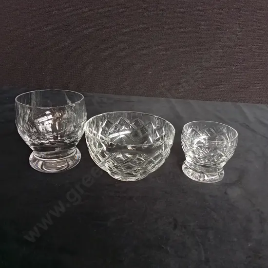 3 CRYSTAL GLASS BOWLS TALLEST H9CM