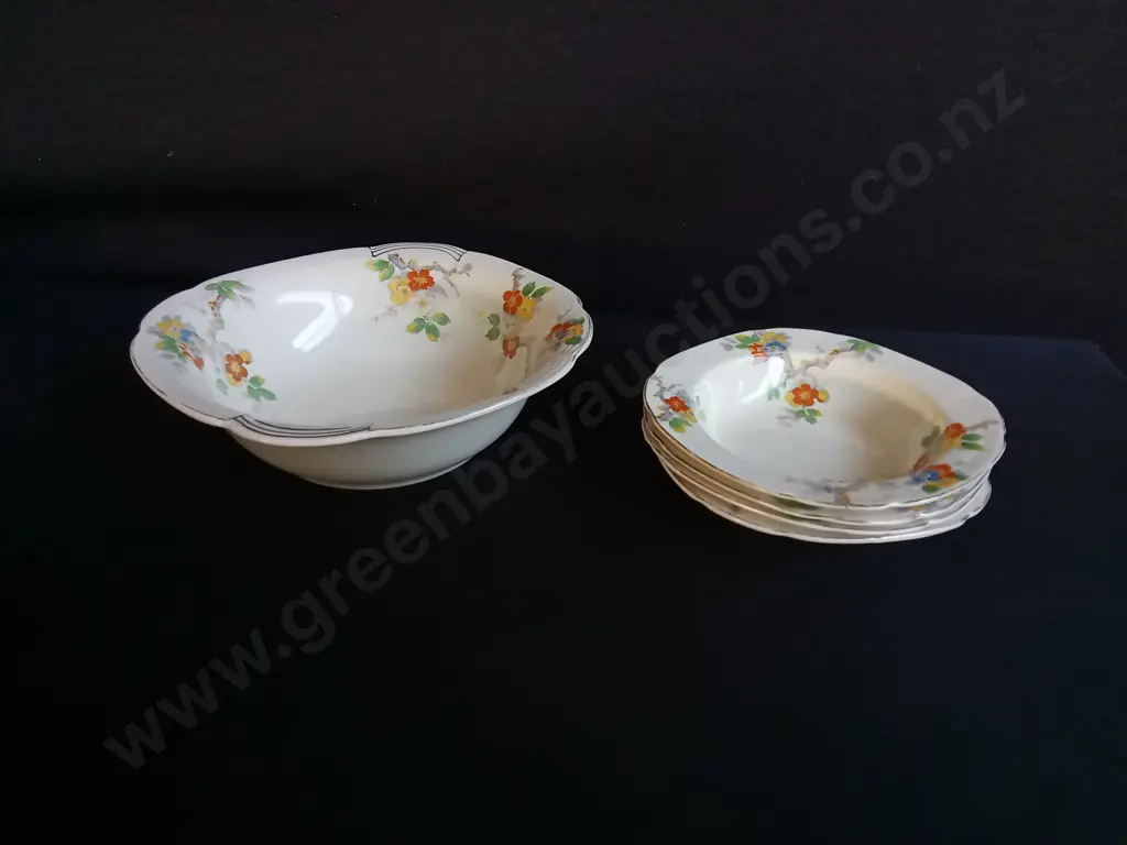 VINTAGE ALFRED MEAKIN "GLEN HELEN" ART DECO BOWLS SET, MADE IN ENGLAND Image 1++