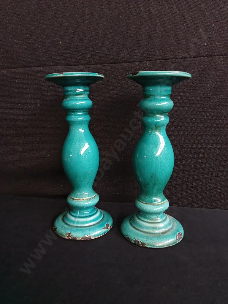 PAIR OF CANDLESTICK HOLDERS, H 26 CM Image 1++