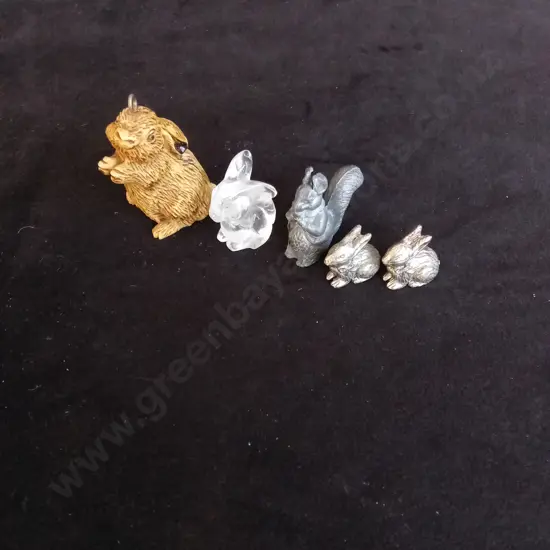 5 MINIATURE RABBITS TALLEST H4.5CM