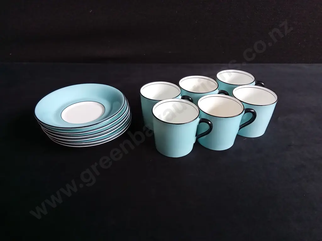 VINTAGE CAULDON CHINA TEACUP SET 12 PIECES, H 5 CM Image 1++