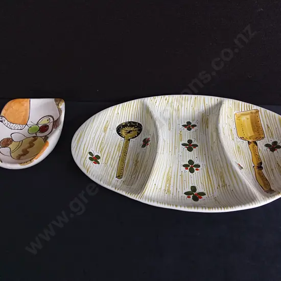 2 PIECES SERVING DISHES, LARGEST W 45 CM