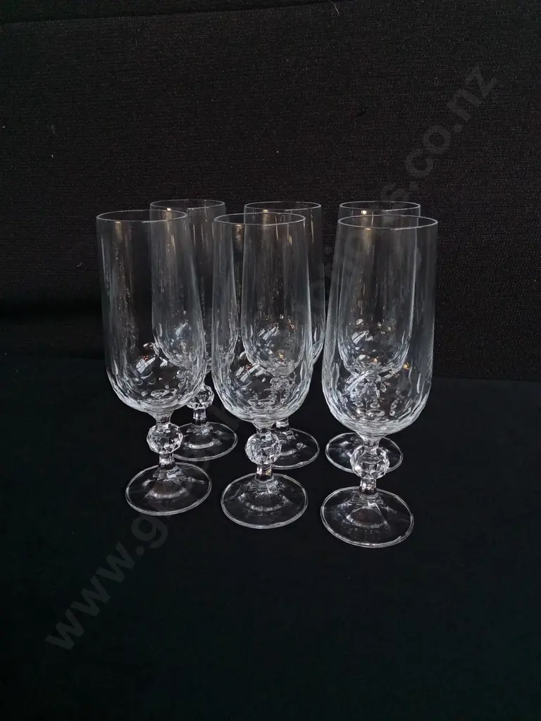 SET OF 6 CHAMPAGNE FLUTES, H 16.5 CM Image 1++