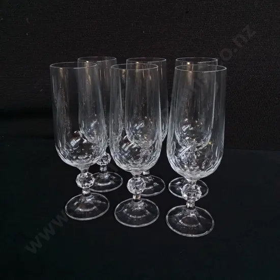 SET OF 6 CHAMPAGNE FLUTES, H 16.5 CM