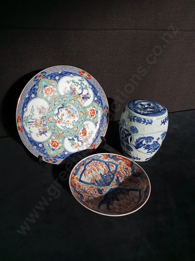 3 PIECES JAPANESE IMARI PORCELAIN Image 1++