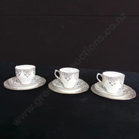 3 PIECE SALSBURY BONE CHINA TEA SET