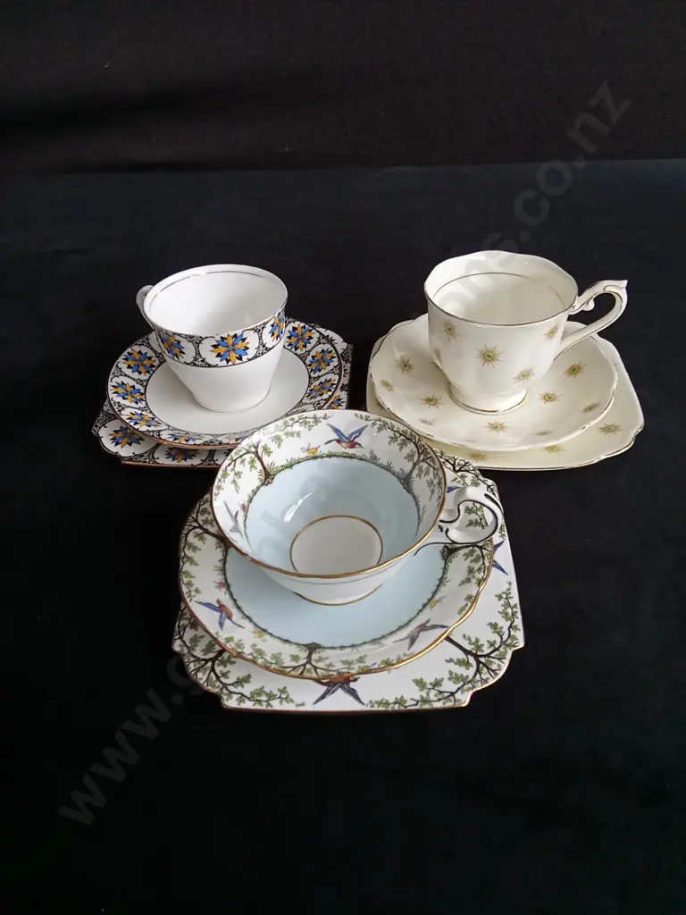 2 VINTAGE AYNSLEY AND 1 ROYAL ALBERT TEA TRIOS Image 1++