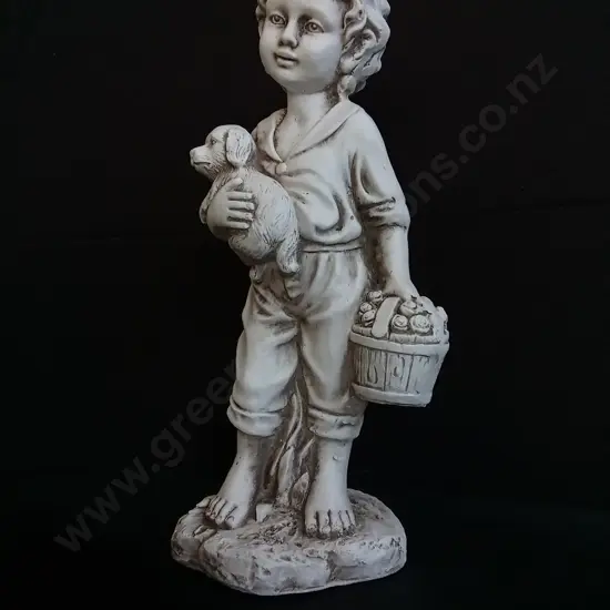 TAKASHO FIGURINE BOY WITH DOG H 50CM BRAND NEW