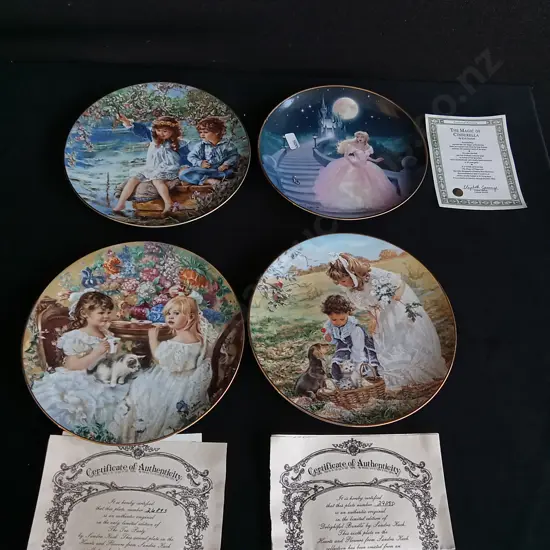 4 PIECES LIMITED EDITION SANDRA KUCK COLLECTOR DECORATIVE PLATES