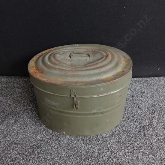 VINTAGE MILITARY AMMUNITION CONTAINER, H APPROX 30 CM X W 44 CM