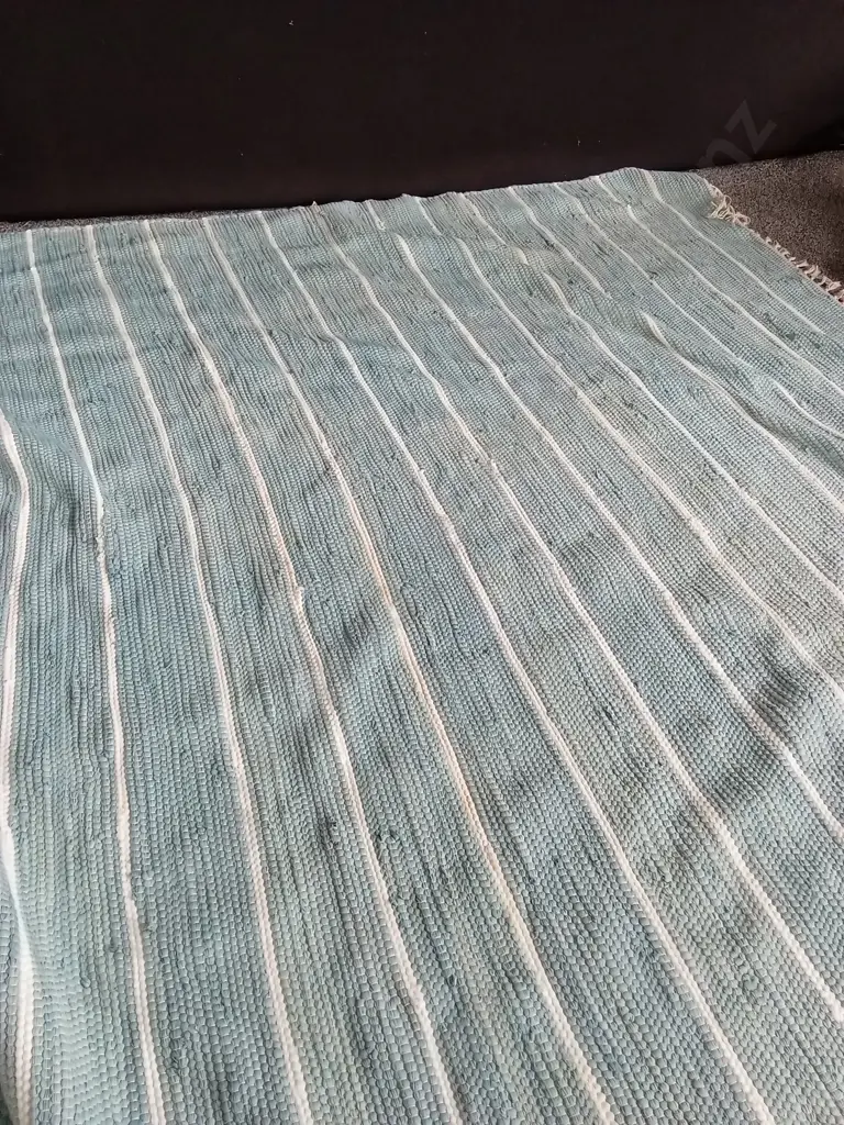 BLUE STRIPED RUG L2.7M D1.86M Image 1++