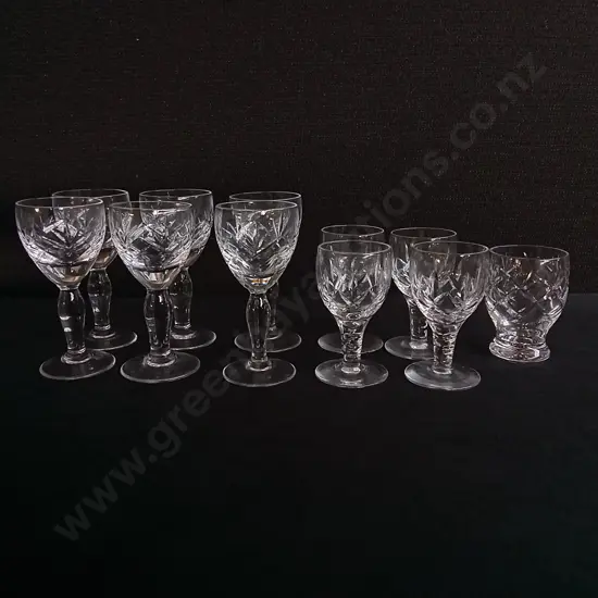 MIX OF VINTAGE SHERRY GLASSES, INCLUDING SET OF 4 STUART CRYSTAL GLASSES, TALLEST H 9 CM