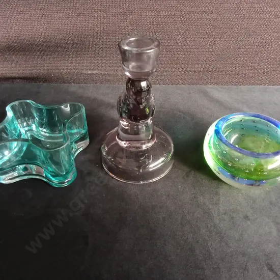 SET OF NEW ZEALAND GLASS DECOR INCLUDING ONE NEL LUSSO PIECE, HIGHEST 16 CM