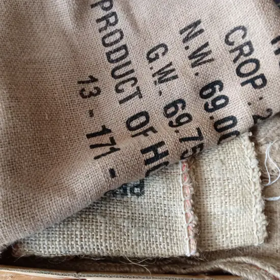BOX OF COFFEE SACKS