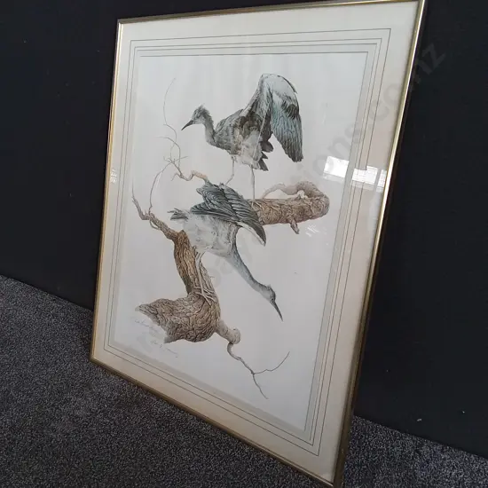 FRAMED BIRD PRINTS, H 82 CM X W 69 CM