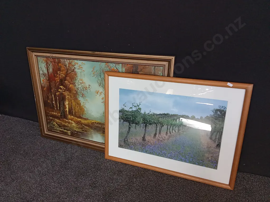 PAIR OF FRAMED LANDSCAPE ARTWORKS, TALLEST H 71 CM X W 1.01 M Image 1++