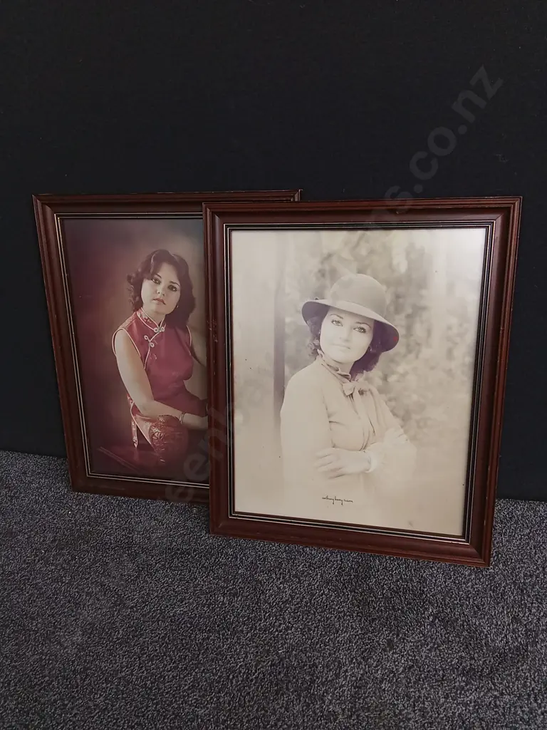 PAIR OF FRAMED VINTAGE PORTRAITS, H 59 CM X W 48 CM Image 1++