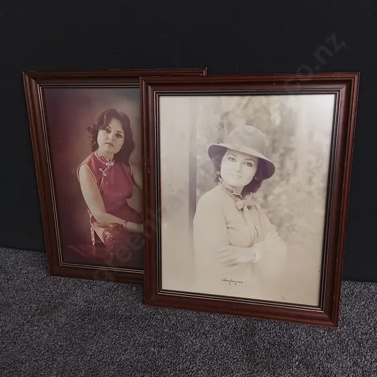 PAIR OF FRAMED VINTAGE PORTRAITS, H 59 CM X W 48 CM