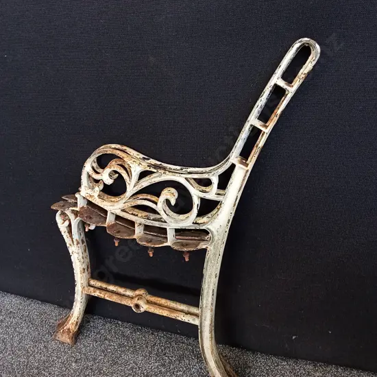 VINTAGE CAST IRON PARK BENCH ENDS, H 71 CM