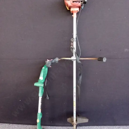 KAWASAKI PETROL LINE TRIMMER, MOTOR HAS COMPRESSION PLUS BLACK AND DECKER CORDED STRIMMER