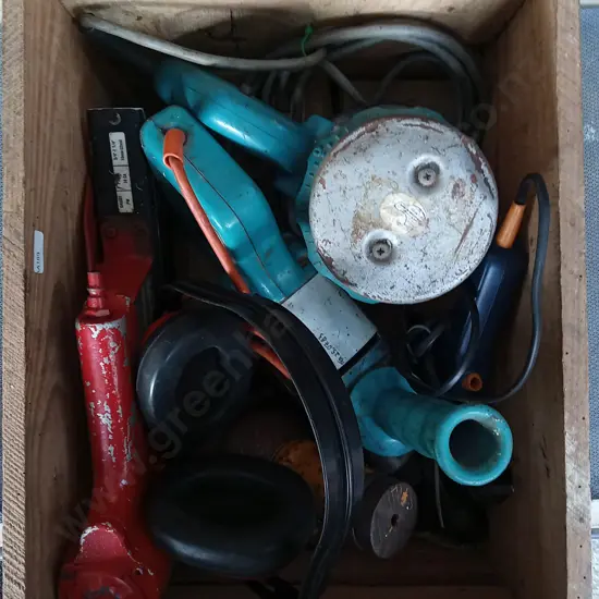WOODEN CRATE OF POWERTOOLS