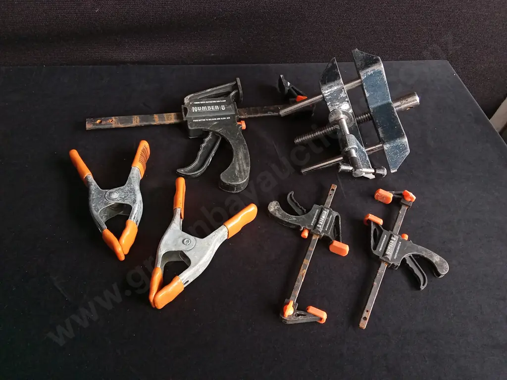 CLAMPS, QUICK GRIP, AND CORNER VICE, 6 PIECES Image 1++