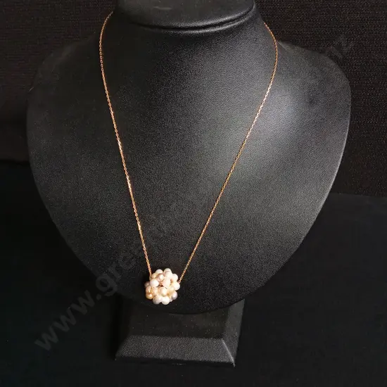 FRESH WATER PEARL GOLD PLATED NECKLACE