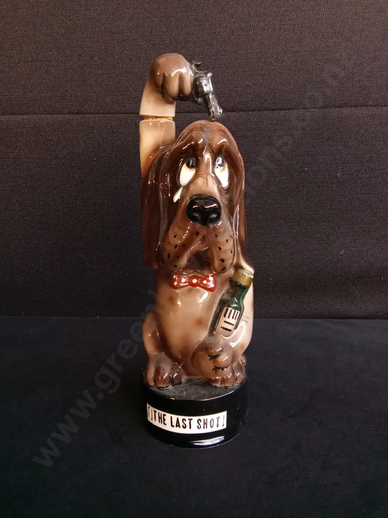 VINTAGE "THE LAST SHOT" BLOODHOUND DECANTER, H 30 CM Image 1++