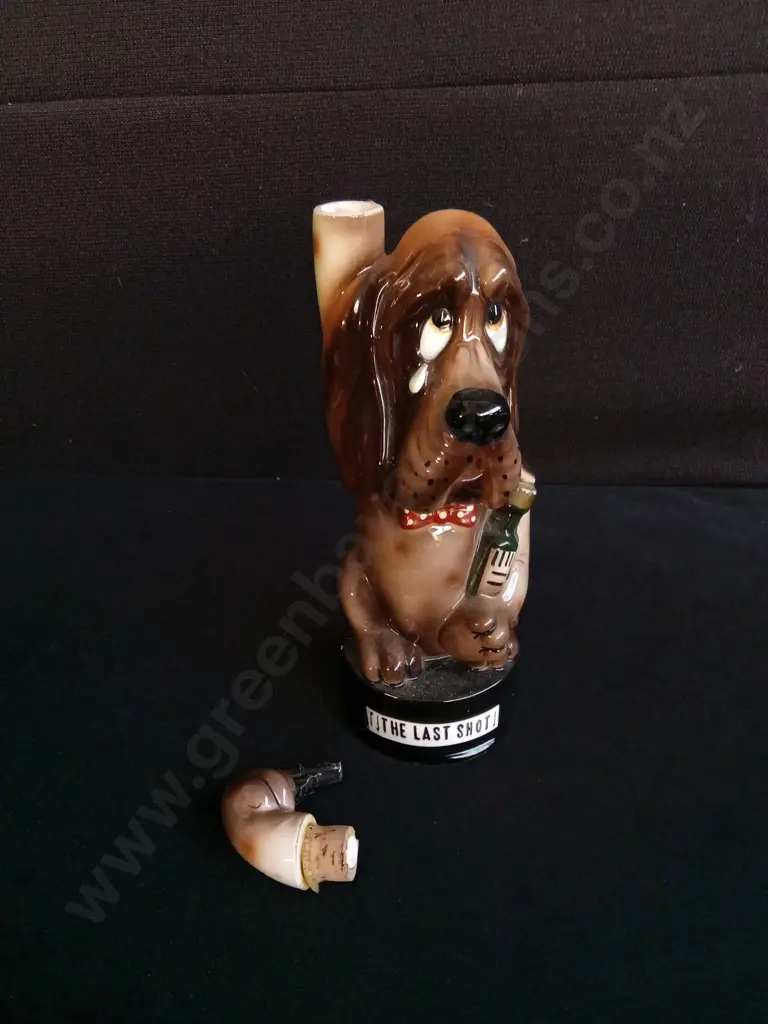 VINTAGE "THE LAST SHOT" BLOODHOUND DECANTER, H 30 CM Image 1++