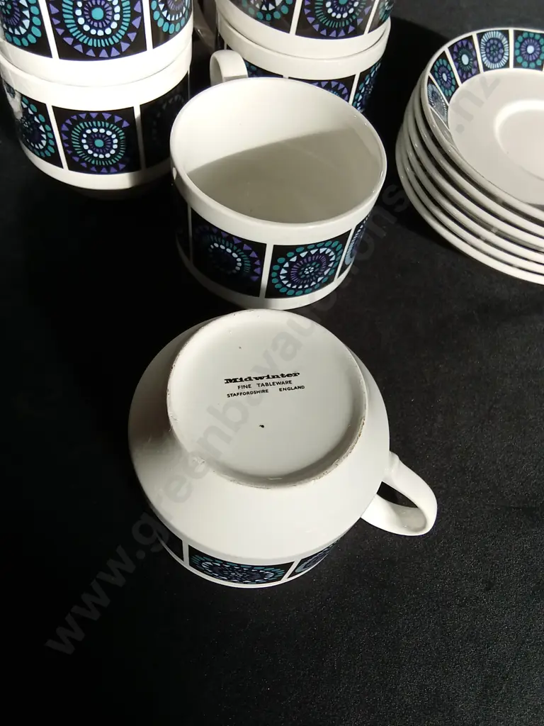 VINTAGE 16 PIECE MIDWINTER "MADEIRA" COFFEE SET, TALLEST H 21 CM Image 1++